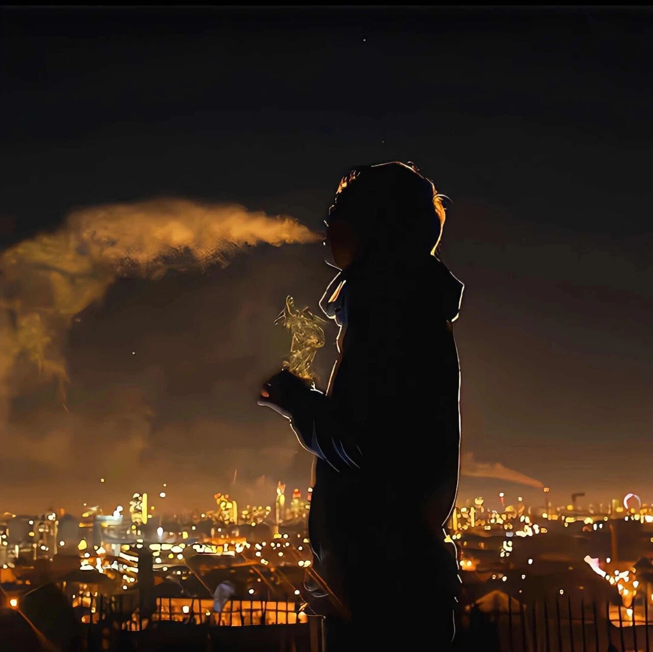 孤独感侧脸男生头像