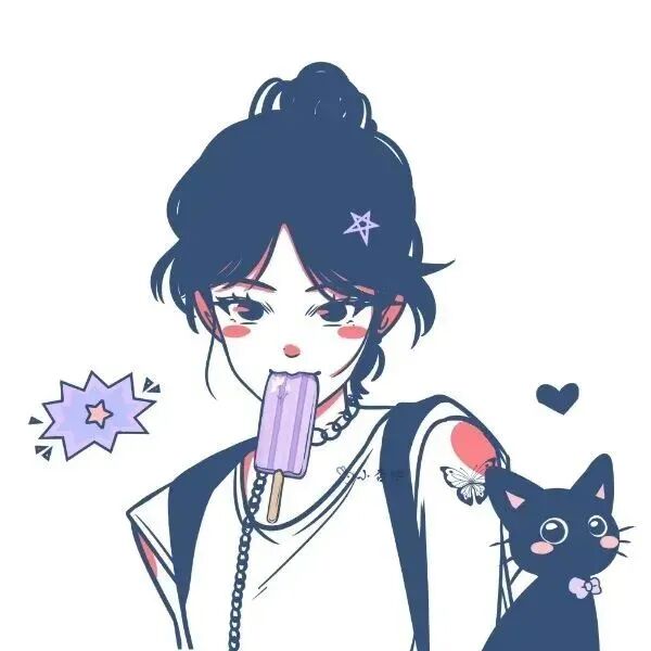 冰棒夏天手绘六人闺蜜头像动漫闺蜜头像