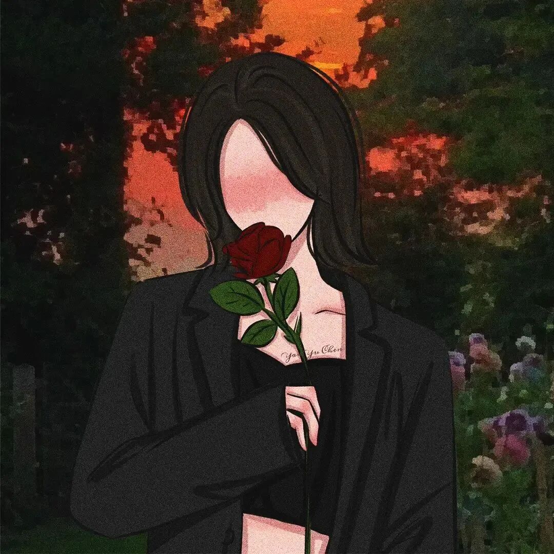 手绘鲜花二人闺蜜头像动漫闺蜜头像