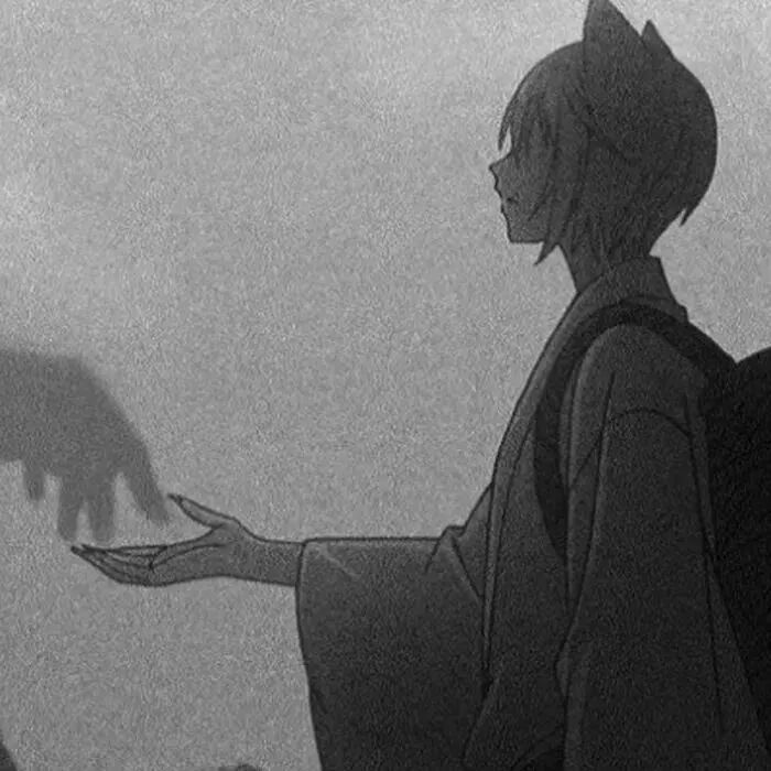 伤感黑白动漫头像男