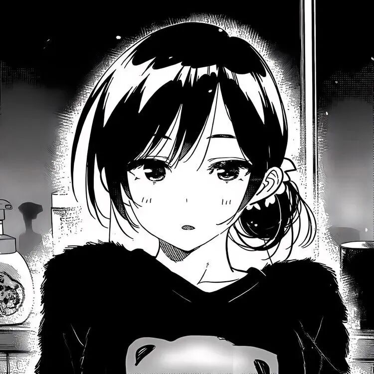 黑白动漫头像女