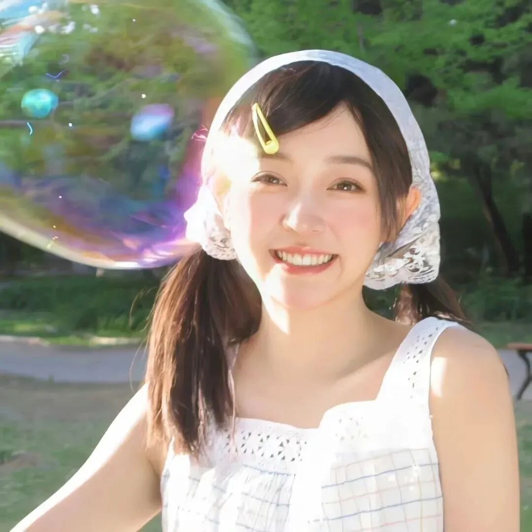 爱笑泡泡甜美小清新女生头像