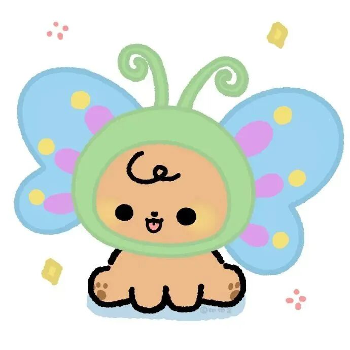 蝴蝶卡通情侣头像