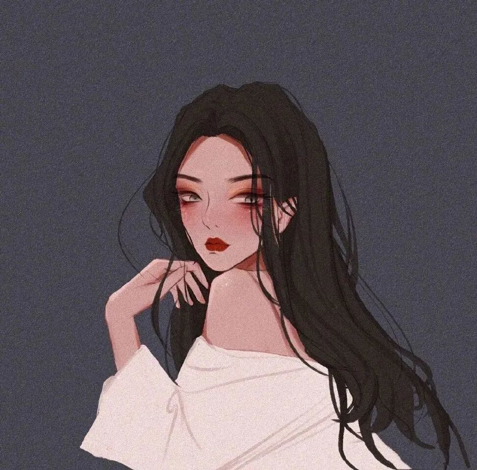 暗黑手绘动漫头像女