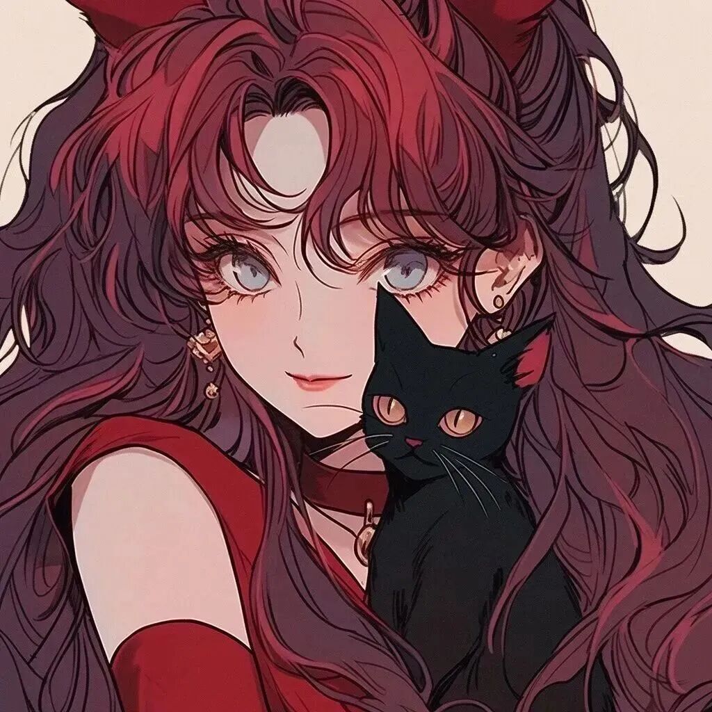 抱着猫咪动漫情侣头像