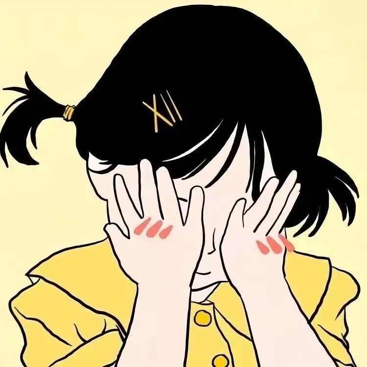 可爱害羞手绘卡通头像女