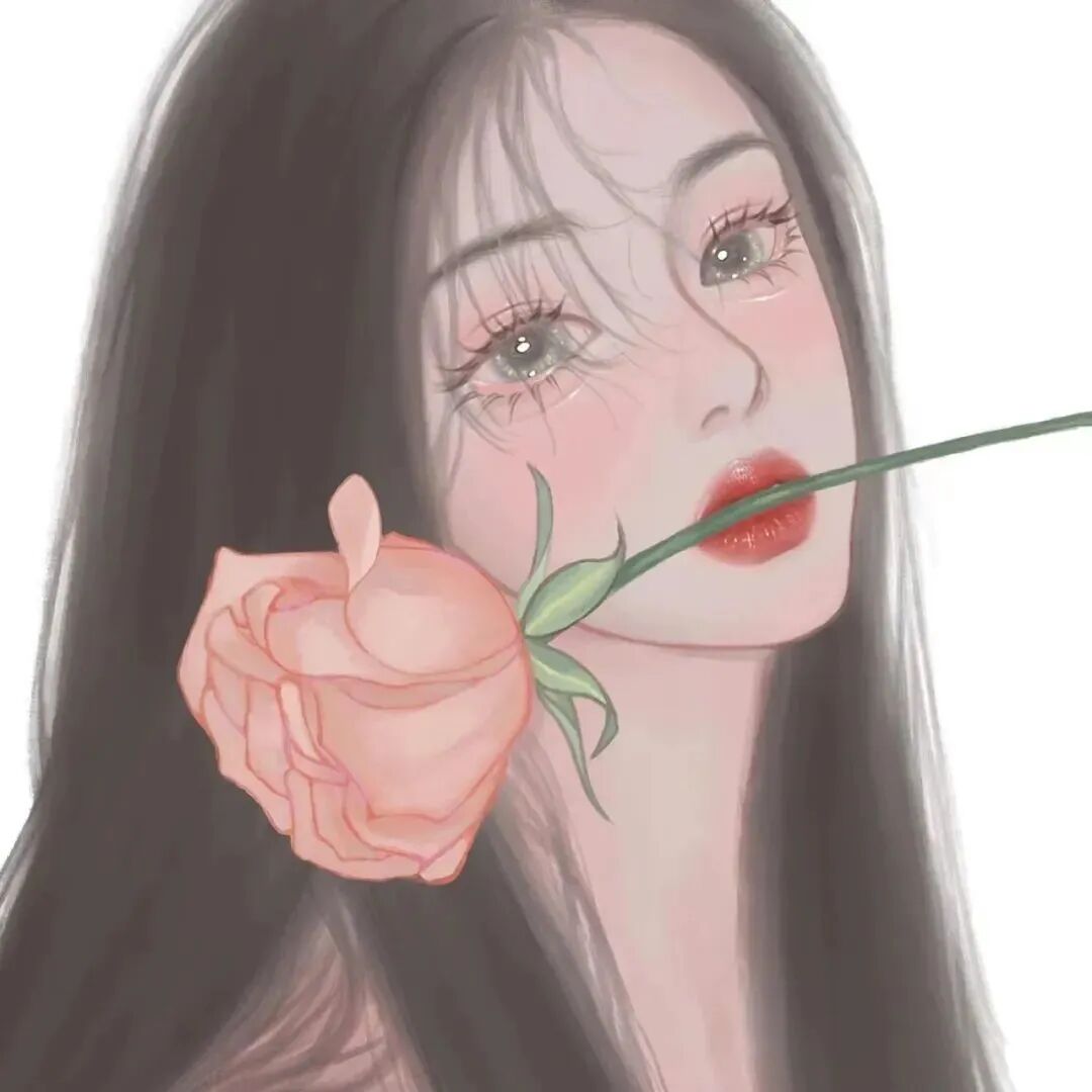 手绘鲜花动漫头像女