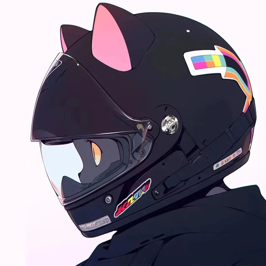 qltxtka头盔机车猫咪动漫情侣头像