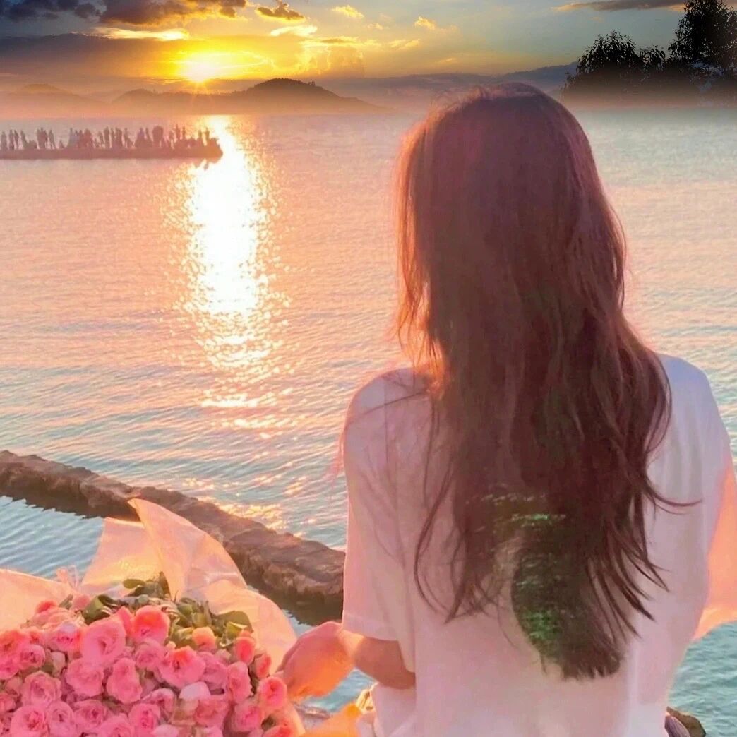 不露脸海边女生头像