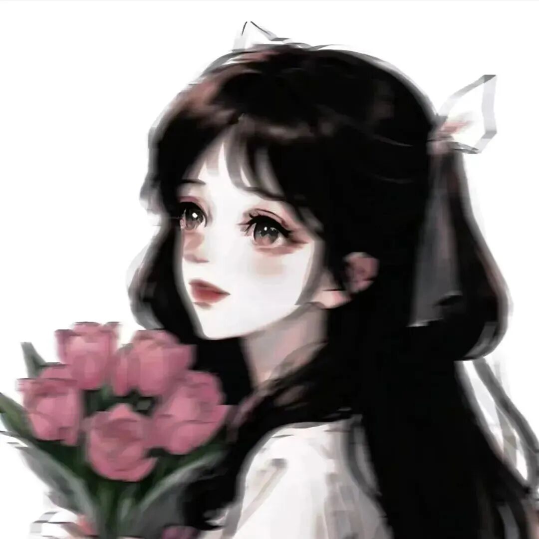 手绘鲜花动漫头像女