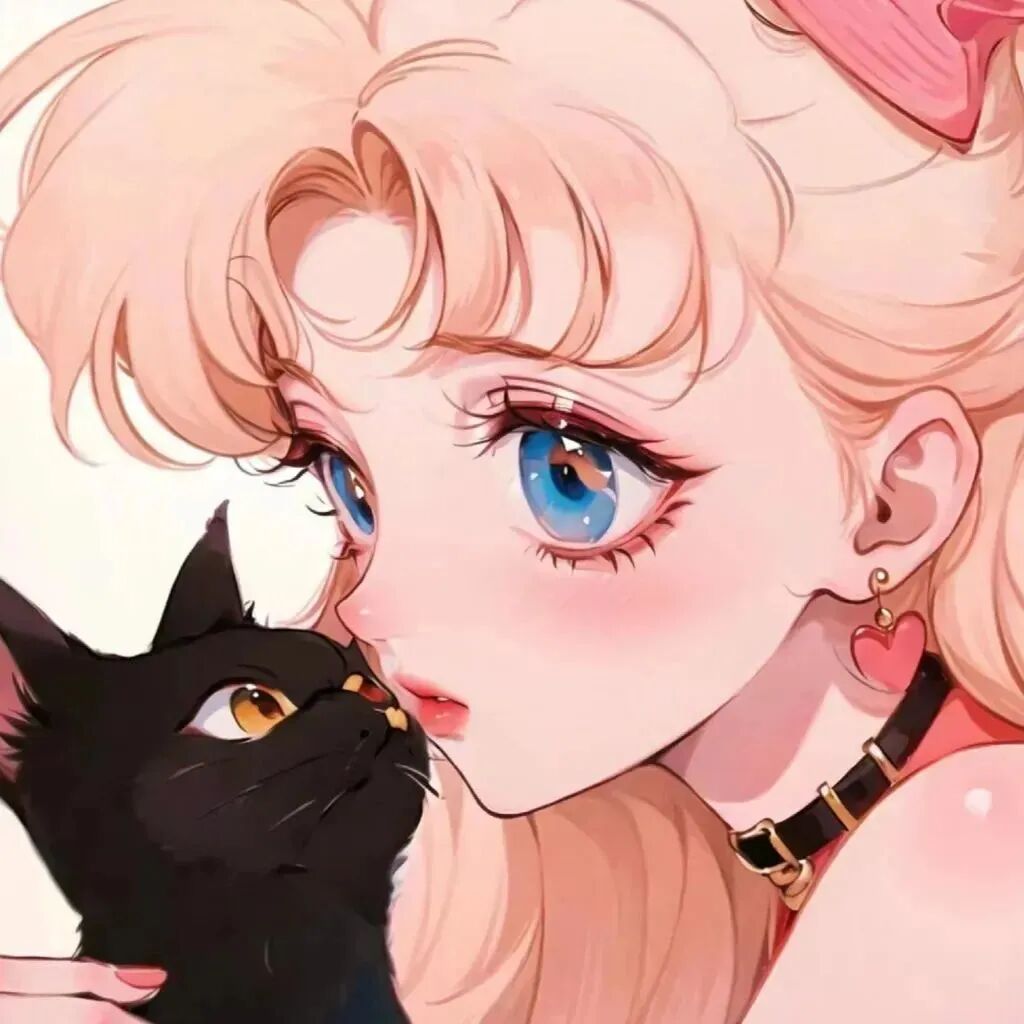 抱着猫咪二人闺蜜头像动漫闺蜜头像