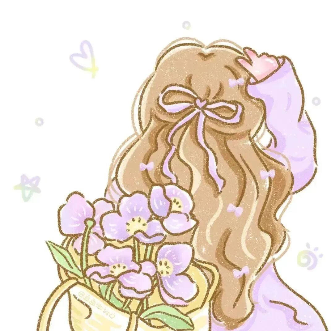 卡通鲜花二人闺蜜头像动漫闺蜜头像