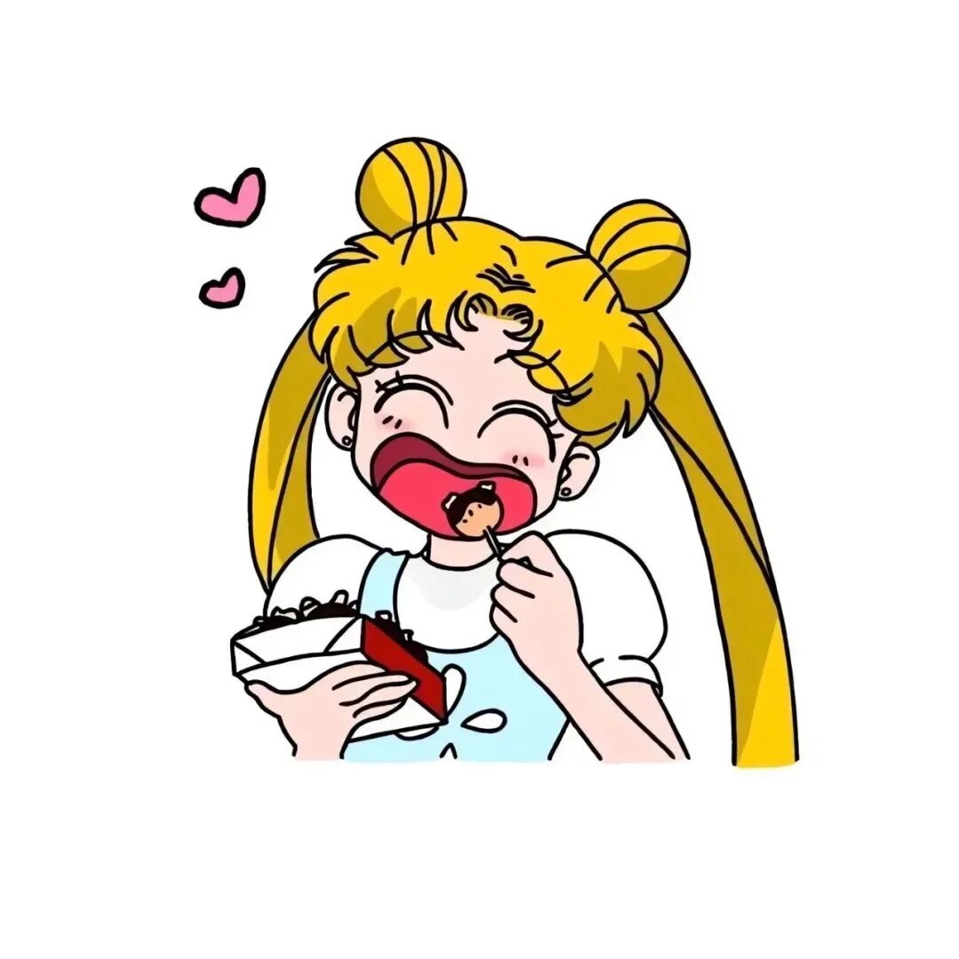 可爱白底手绘六人闺蜜头像动漫闺蜜头像美少女战士头像