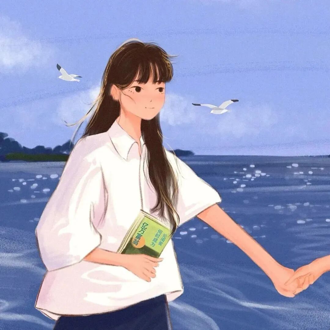 海边二人闺蜜头像动漫闺蜜头像