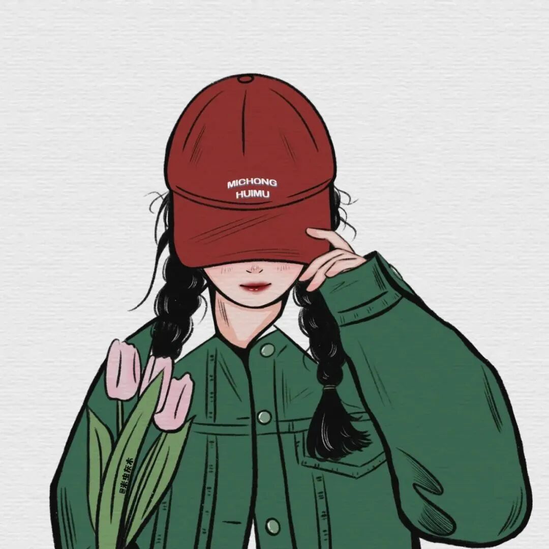 手绘鲜花二人闺蜜头像动漫闺蜜头像