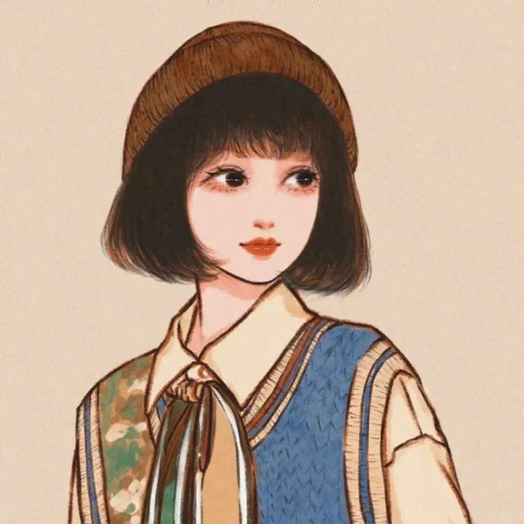 手绘文艺范二人闺蜜头像动漫闺蜜头像