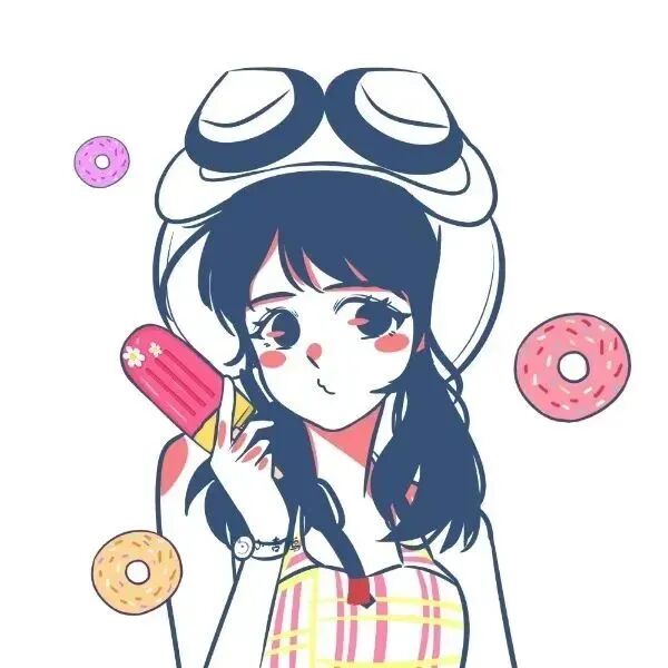 冰棒夏天手绘六人闺蜜头像动漫闺蜜头像