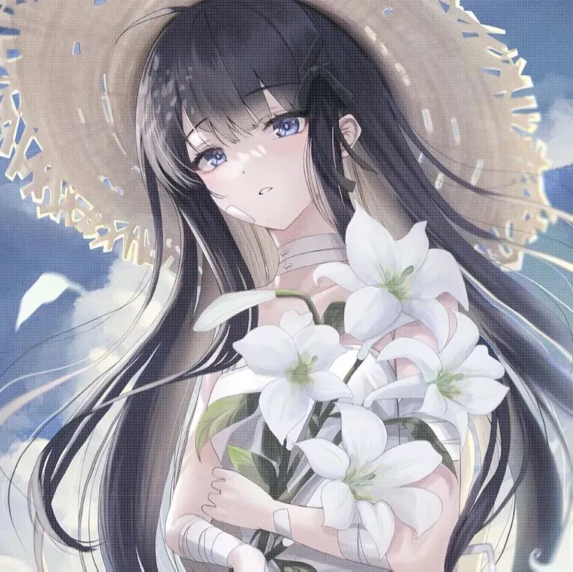 鲜花唯美动漫头像女