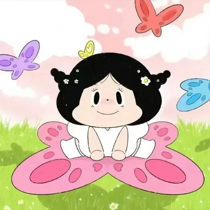 蝴蝶可爱卡通头像女