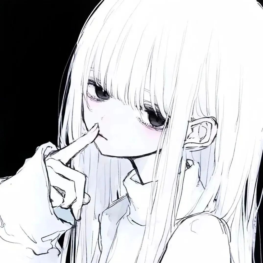 黑白动漫头像女