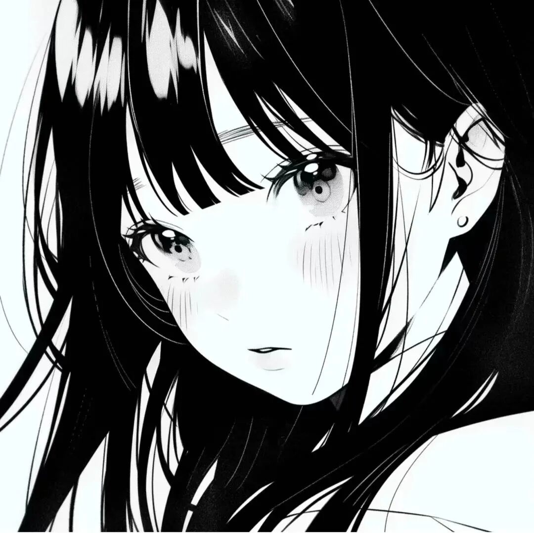 黑白动漫头像女