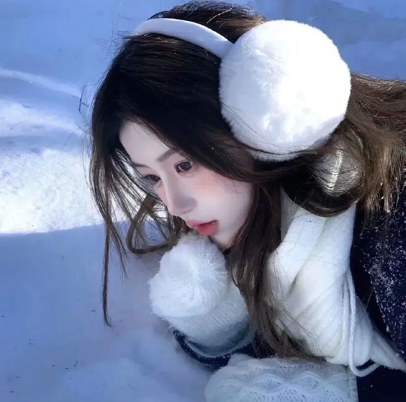 冬天温柔侧脸女生头像