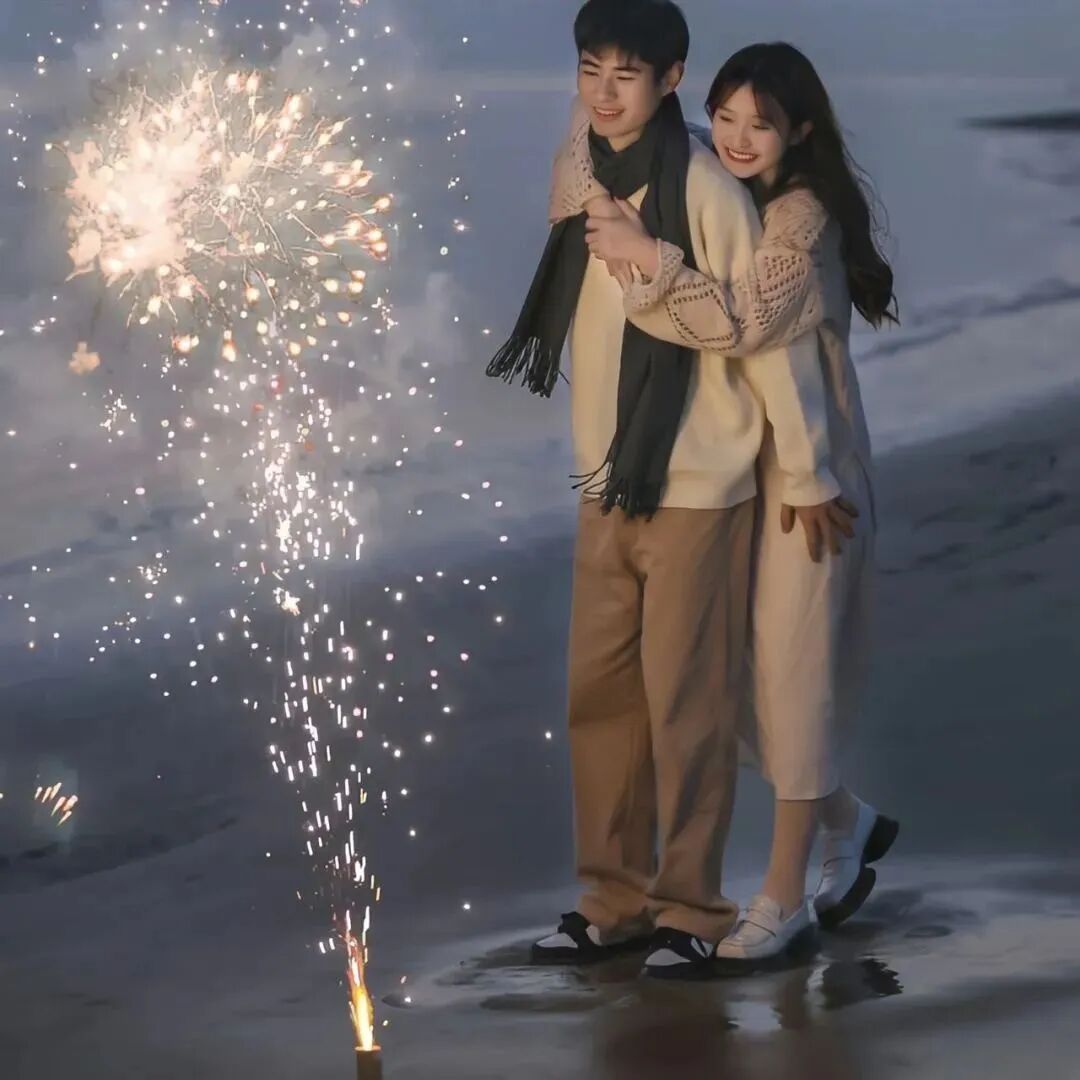 情侣头像 真人情侣头像 真人情头 情头 氛围感情头 氛围感情侣头像 海边 海边头像 烟花 烟花头像