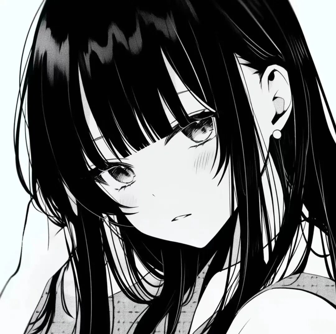 黑白动漫头像女