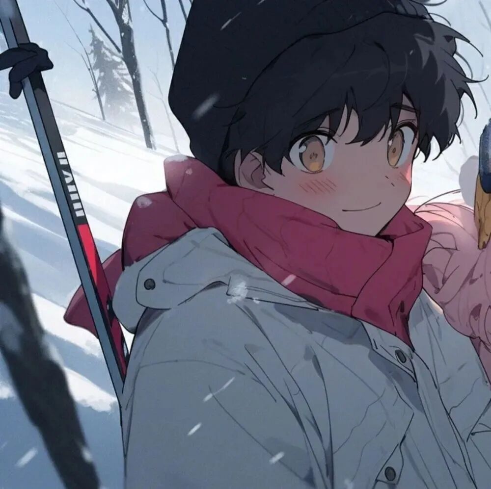 huaxuedongtlianrenzcz滑雪冬天动漫情侣头像