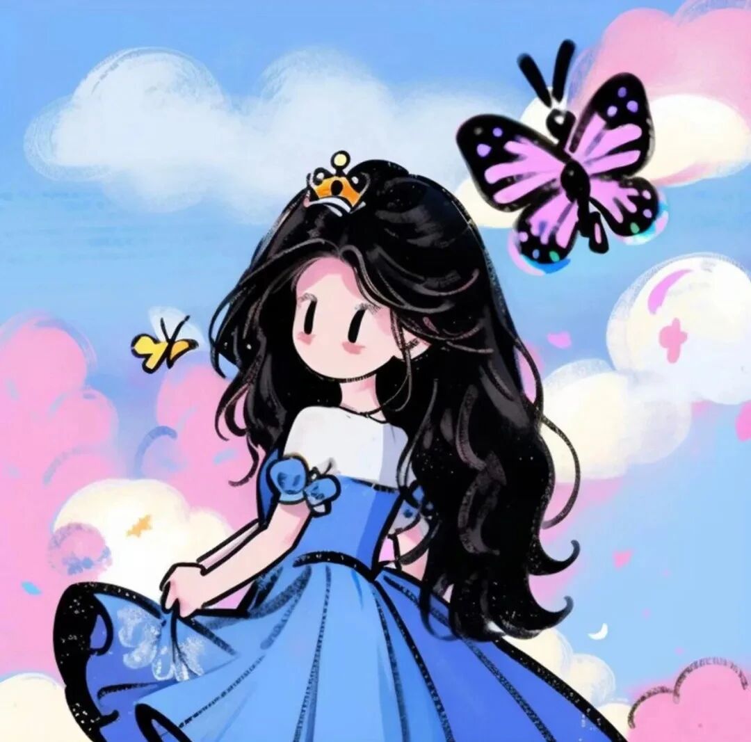hudiezirtyvgdazi蝴蝶三人闺蜜头像手绘闺蜜头像