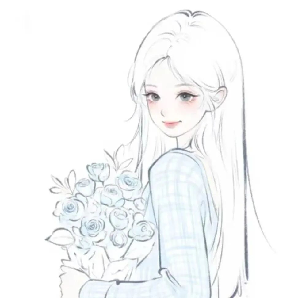 鲜花手绘温柔动漫头像女