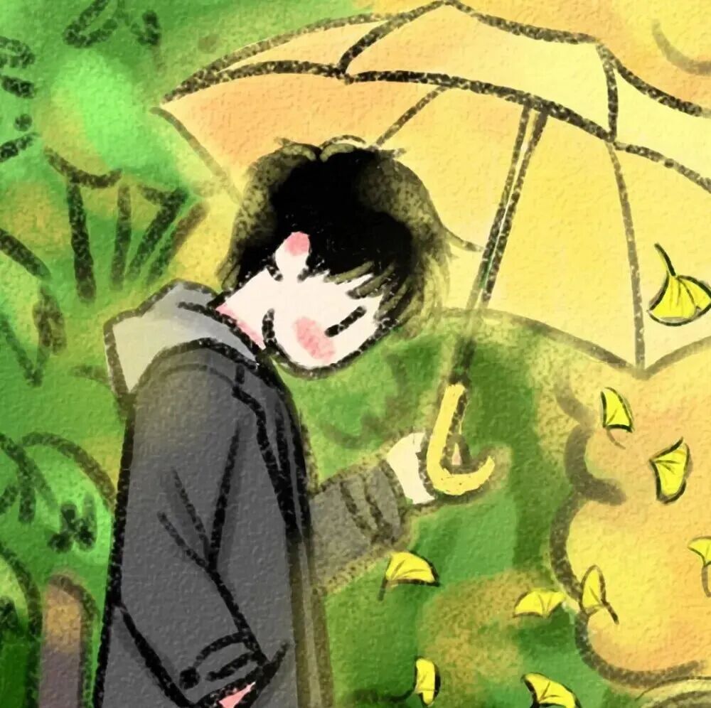 nweimeichyijinzbhoyuzhouyu唯美撑伞插画情侣头像
