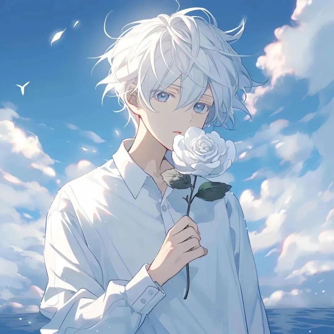 鲜花唯美动漫头像男