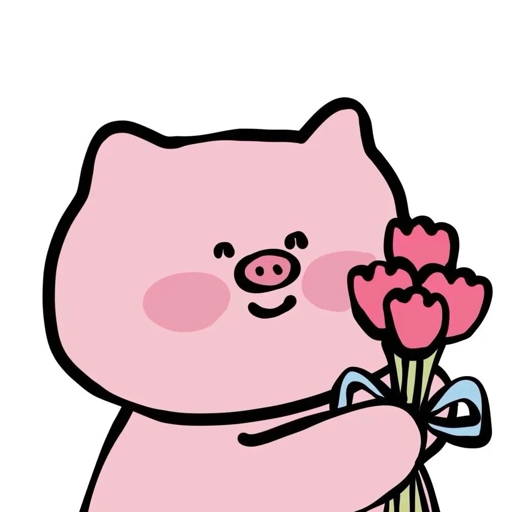 可爱鲜花猪猪卡通头像