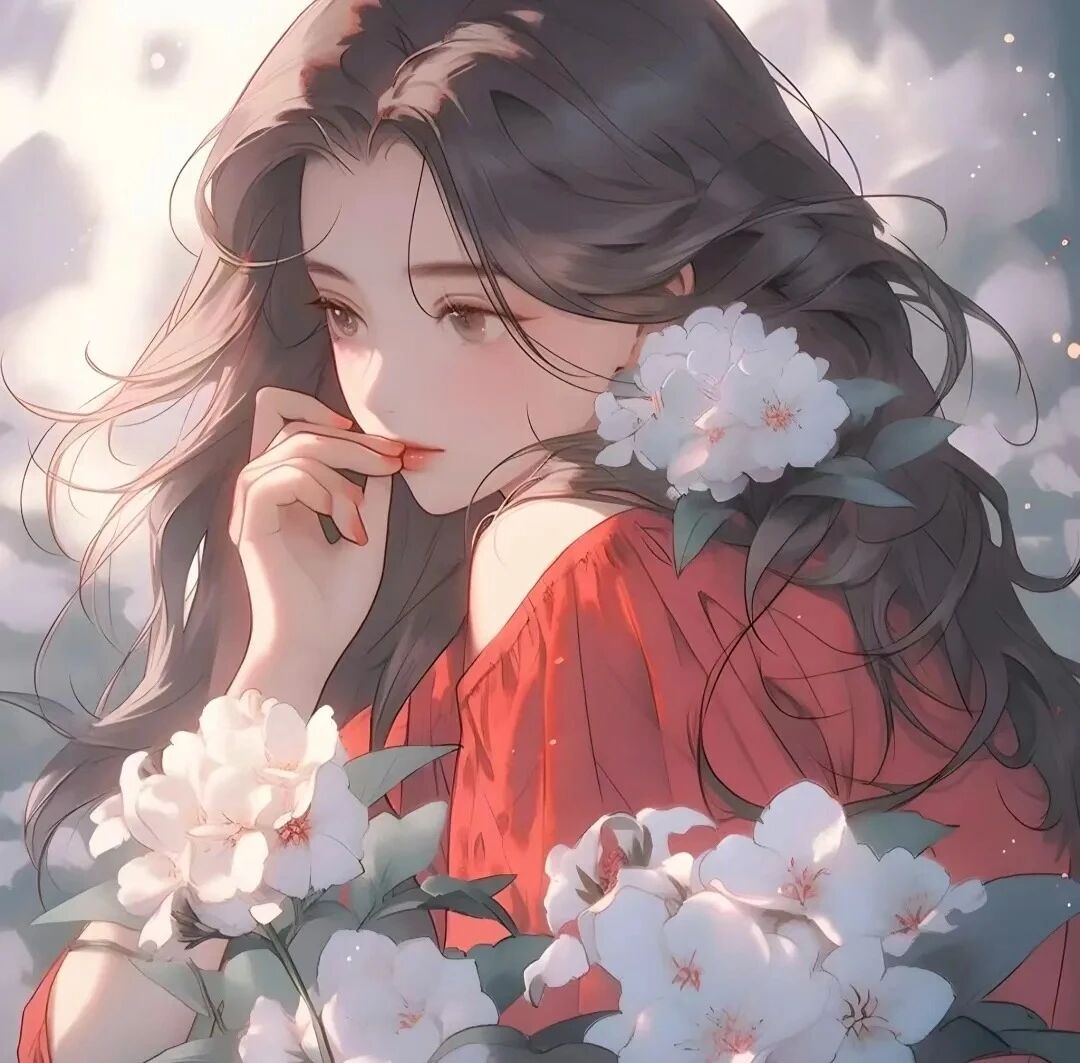 鲜花温柔动漫头像女