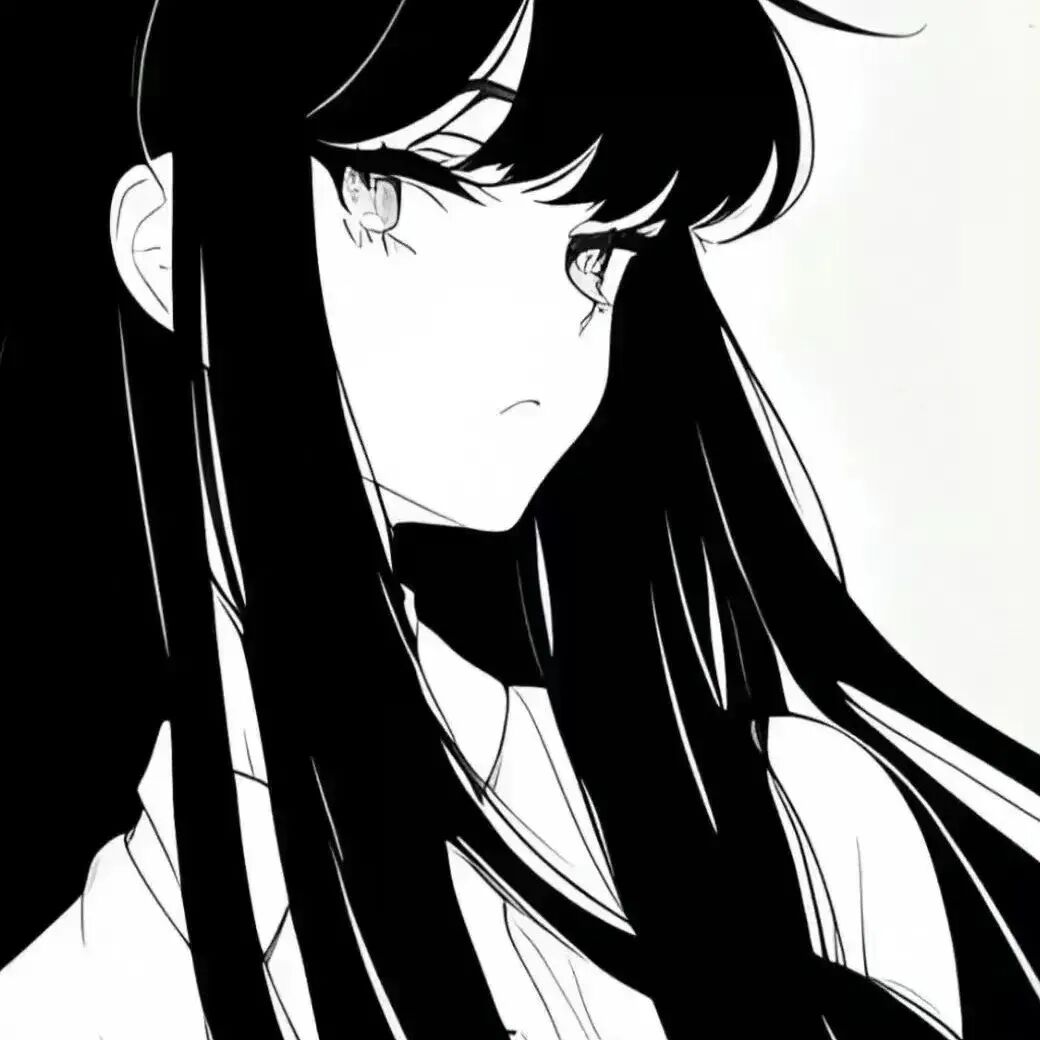 黑白高冷动漫头像女