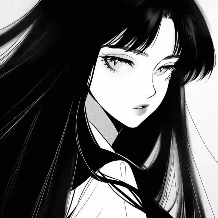 黑白高冷动漫头像女