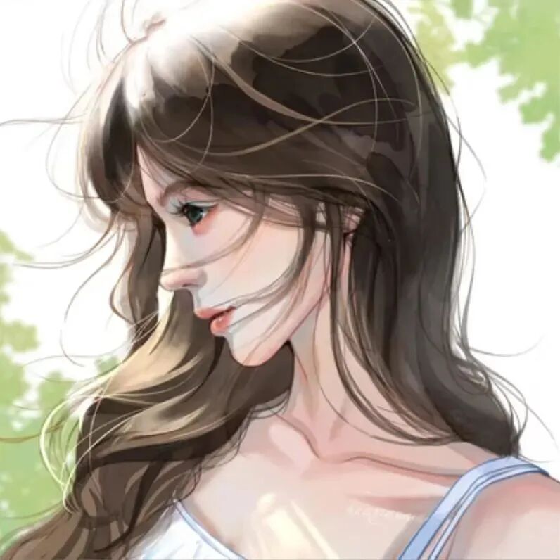 温柔写实手绘动漫头像女