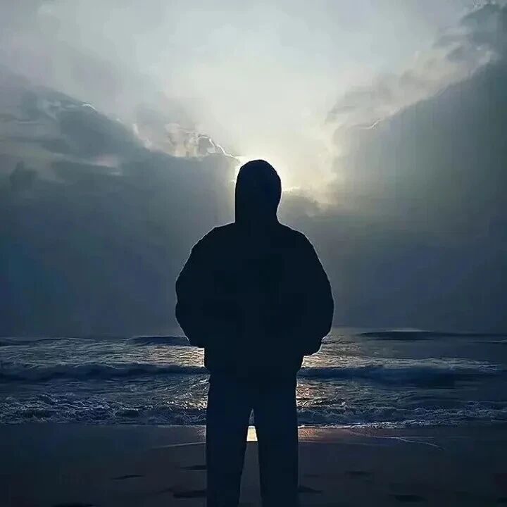 孤独感背影海边不露脸男生头像