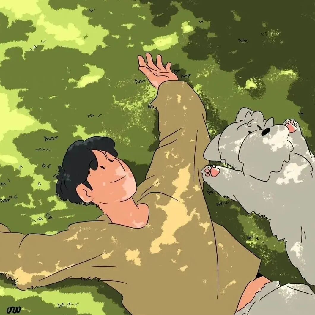 小清新插画动漫头像男