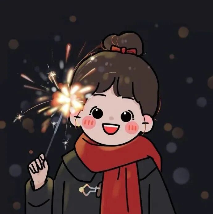 动漫头像  动漫女 动漫女头  动漫头像女 新年 新年头像 烟花 烟花头像