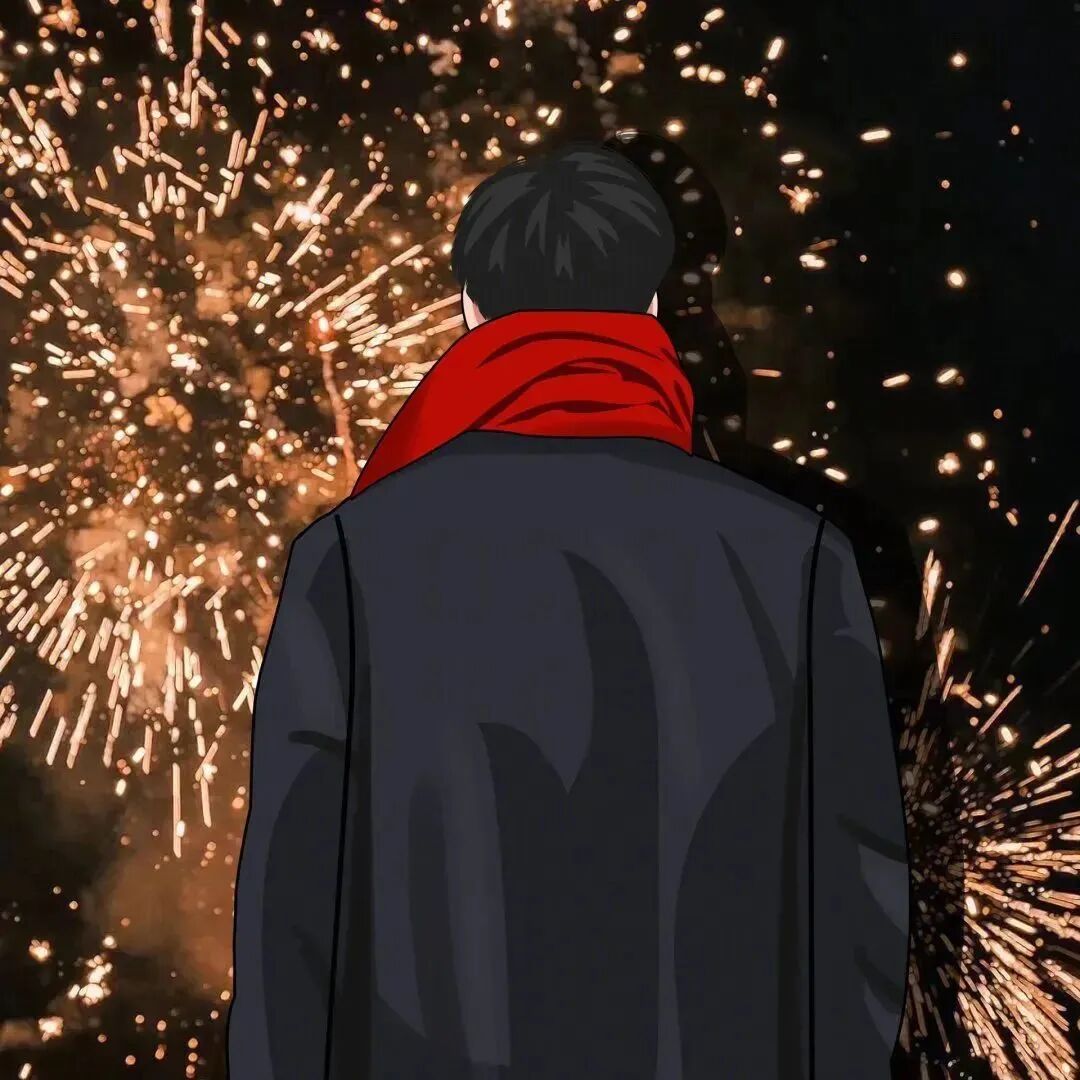 动漫头像 动漫男 动漫男头 动漫头像男 新年 新年头像 烟花 烟花头像