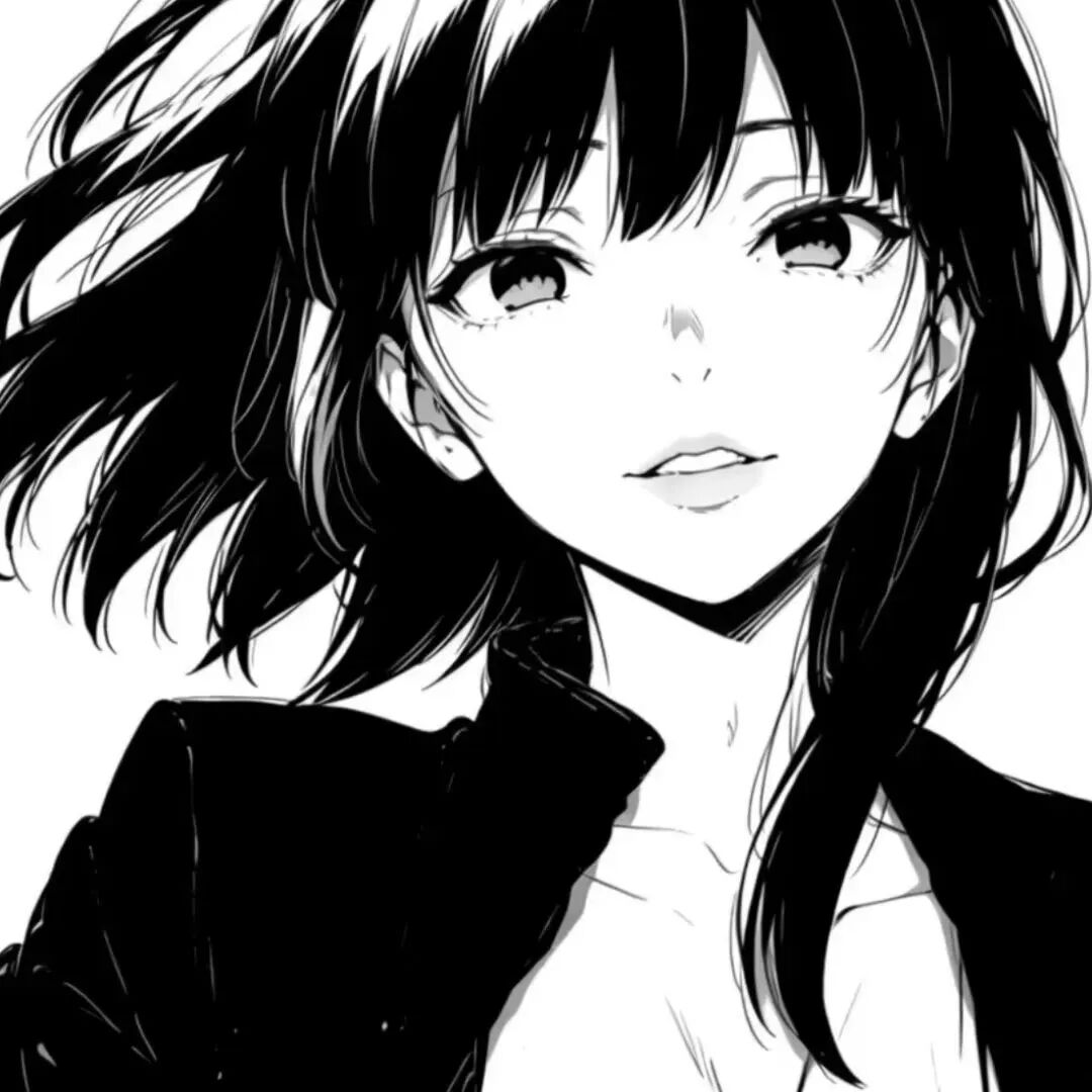 黑白动漫头像女