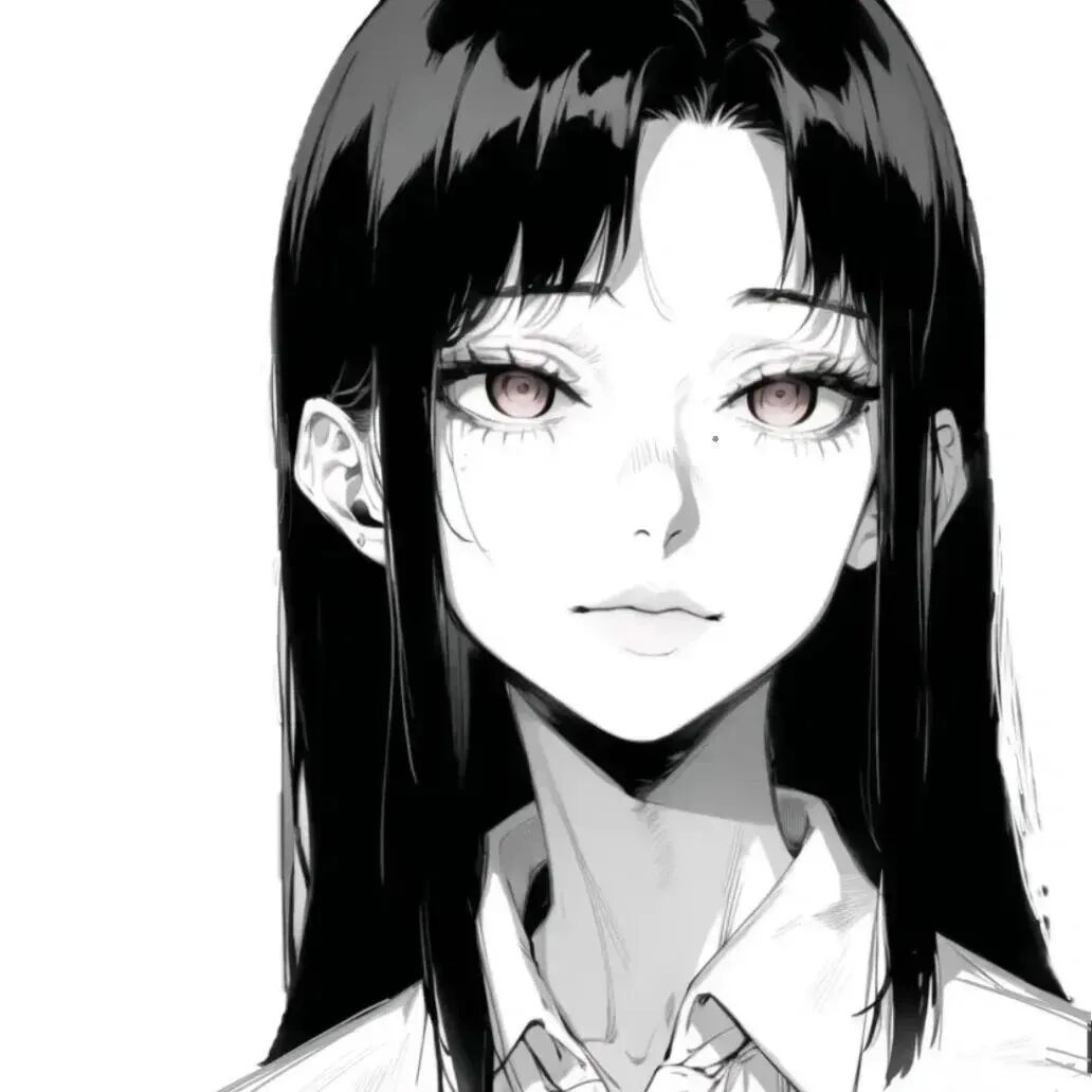 黑白动漫头像女