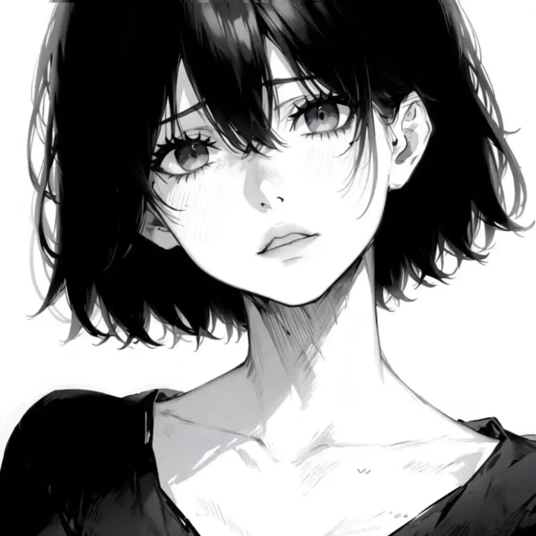 黑白动漫头像女