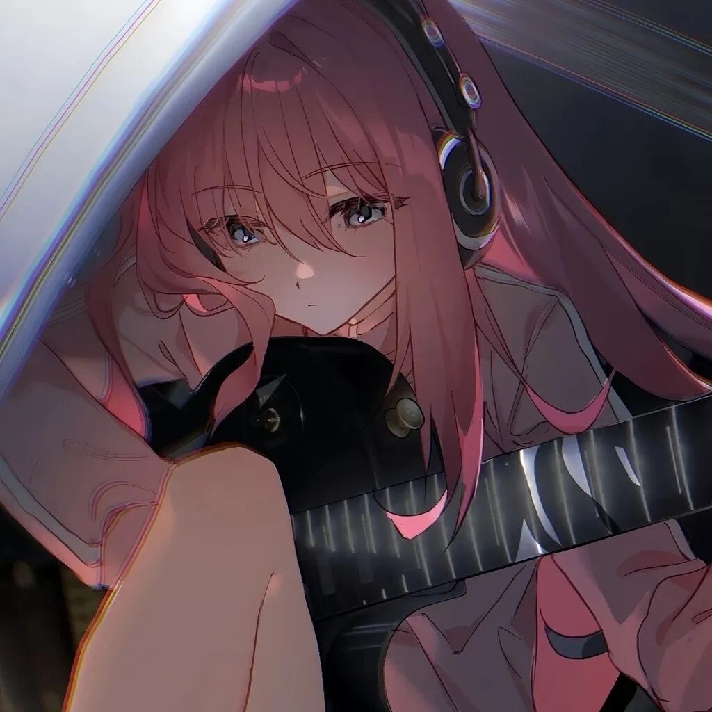 吉他个性动漫头像女