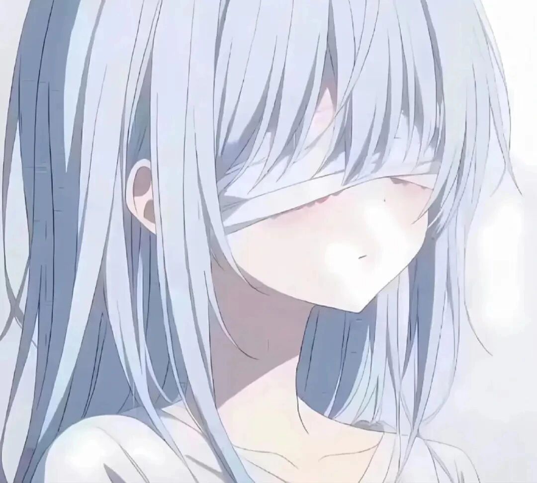 蒙眼伤感动漫头像女