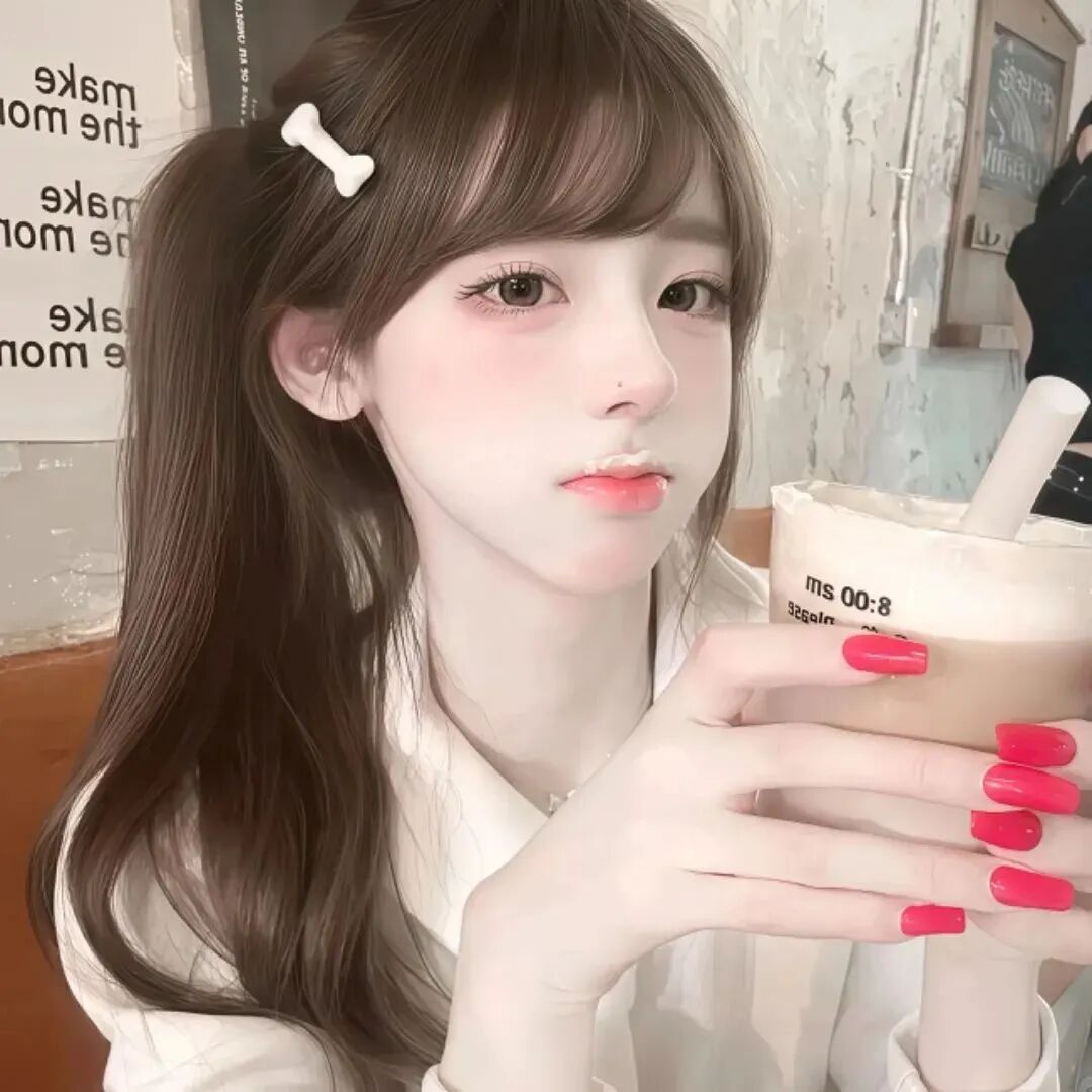 喝咖啡甜妹女生头像