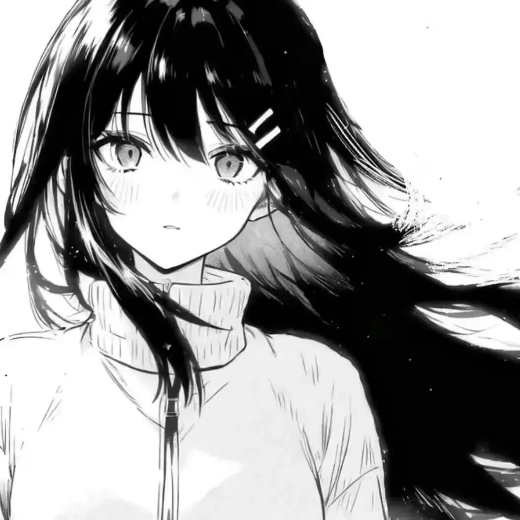 黑白动漫头像女