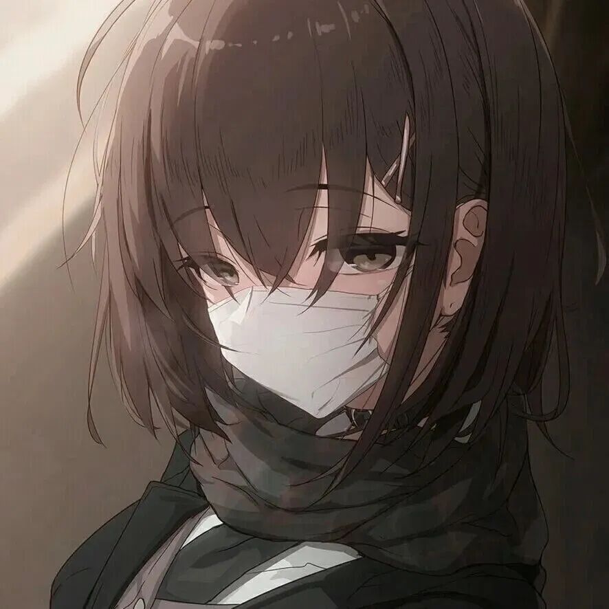 口罩孤独感动漫头像女